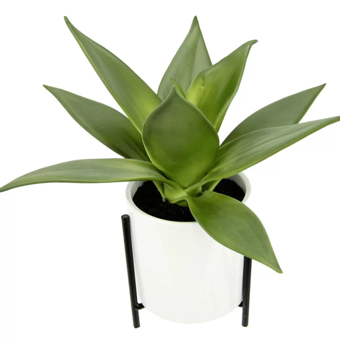 Plantas De Interior>DecoWoerner Suculenta Artificial En Maceta Blanca 27 Cm verde