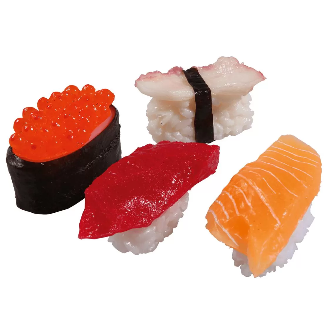 Platos Y Comida Rápida | Pescados Y Mariscos>DecoWoerner Sushi Set Maniquí De Comida, Set 4 Piezas rojo