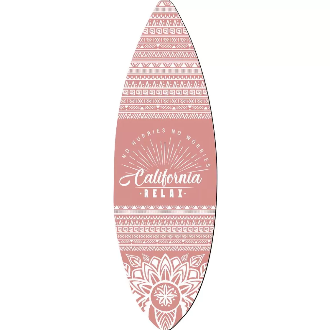 Decoración Temática | Decoración De Verano>DecoWoerner Tabla De Surf De Madera Boho 160 Cm rosa