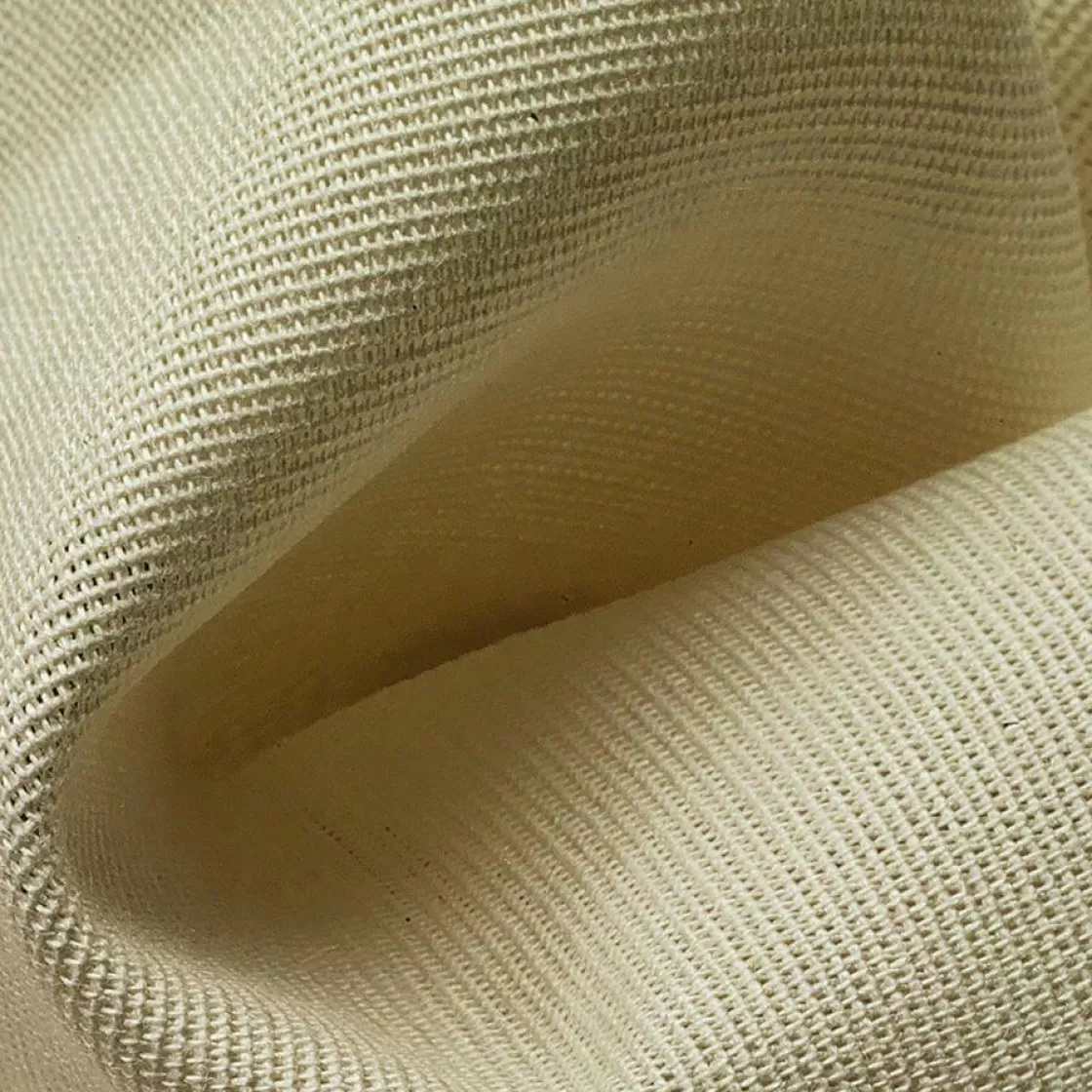 Telas>DecoWoerner Tejido De Viscosa Acanalado De Marfil, 120 Cm De Ancho blanco