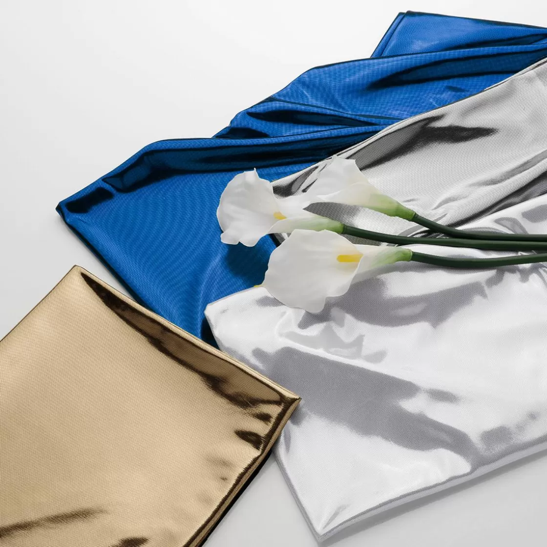 Telas>DecoWoerner Tela Brillante Jersey De Papel De Aluminio , Anchura: 106 Cm azul