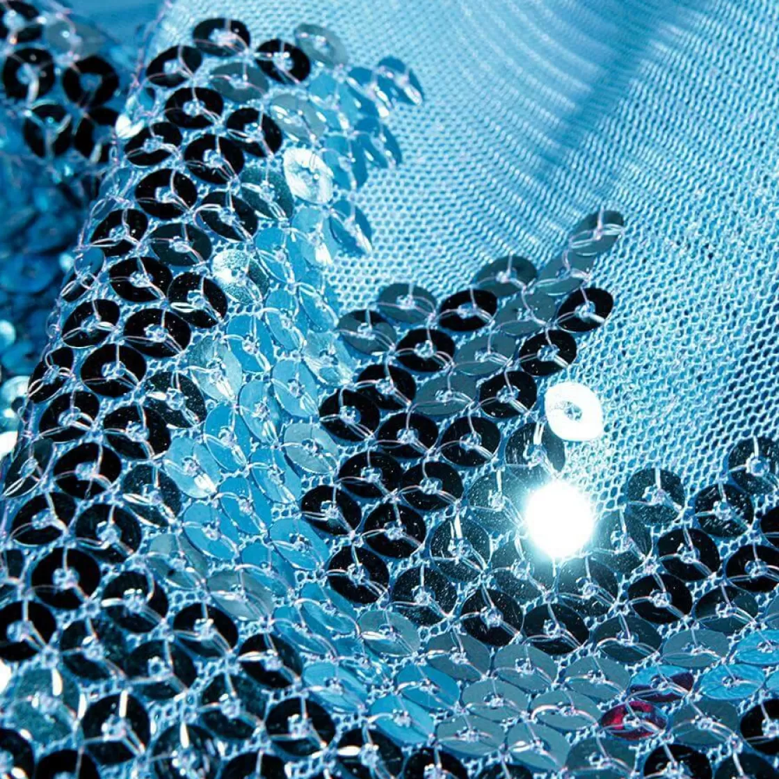 Telas | Decoración Temática>DecoWoerner Tela De Lentejuelas , Anchura: 145 Cm azul