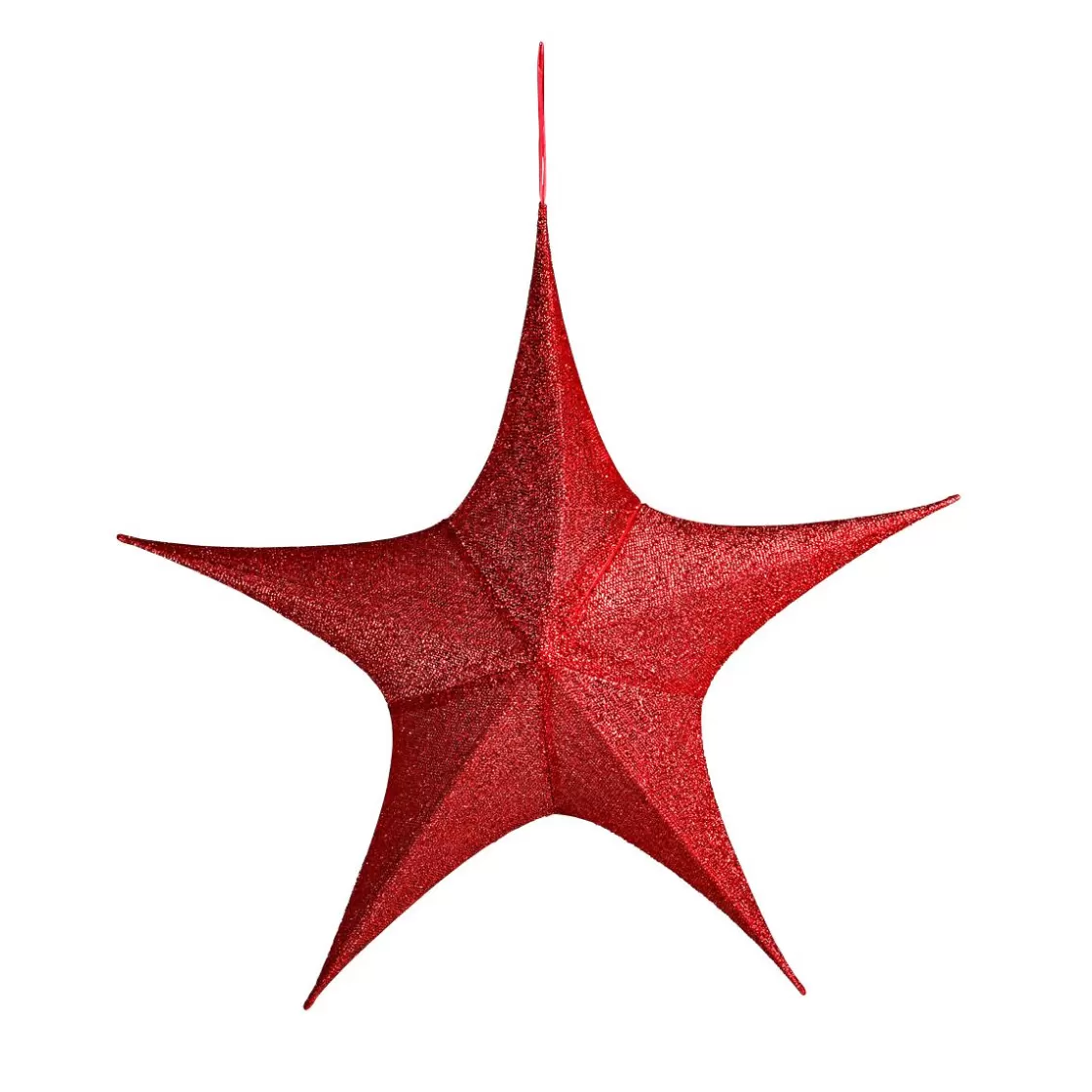 Estrella De Navidad>DecoWoerner Tela Decorativa Estrella Plegable Purpurina Roja Con Cremallera, 40 Cm rojo