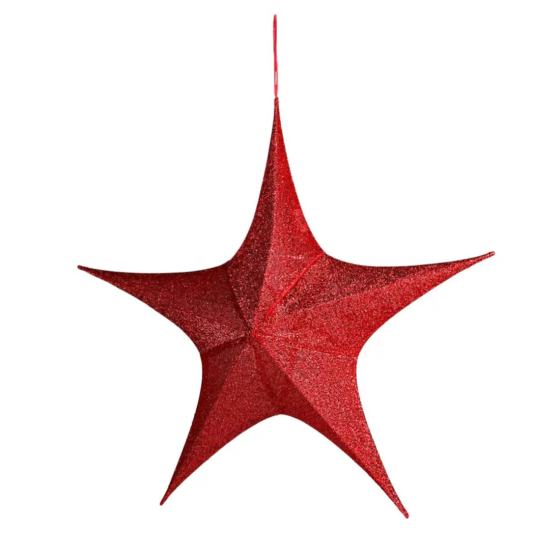 Estrella De Navidad>DecoWoerner Tela Decorativa Estrella Plegable Purpurina Roja Con Cremallera, 40 Cm rojo