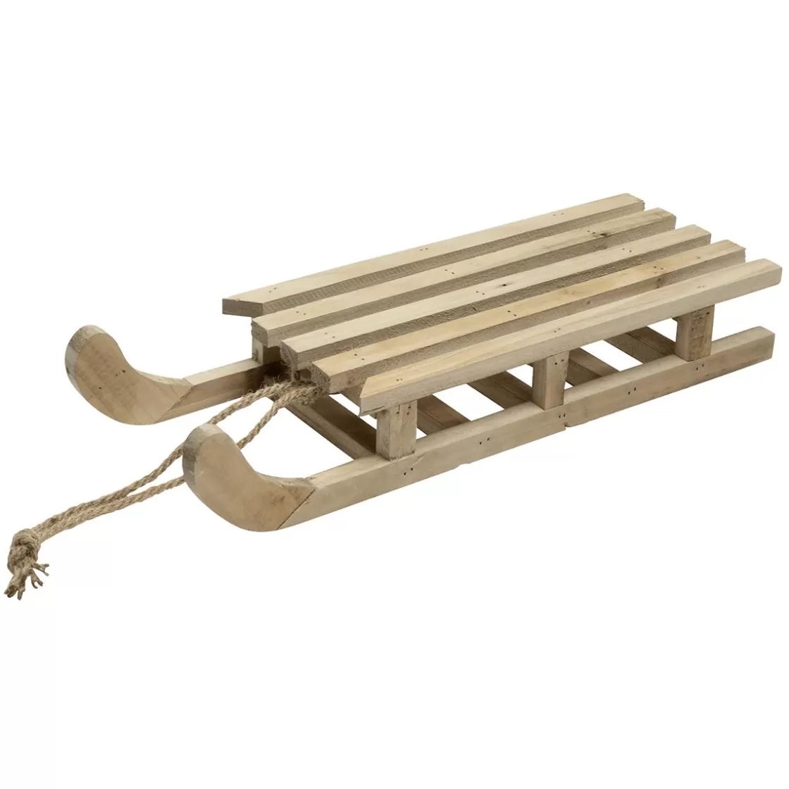 Decoración Temática | Decoración De Invierno>DecoWoerner Trineo Decorativo De Madera Con Cuerda, Natural Madera natural