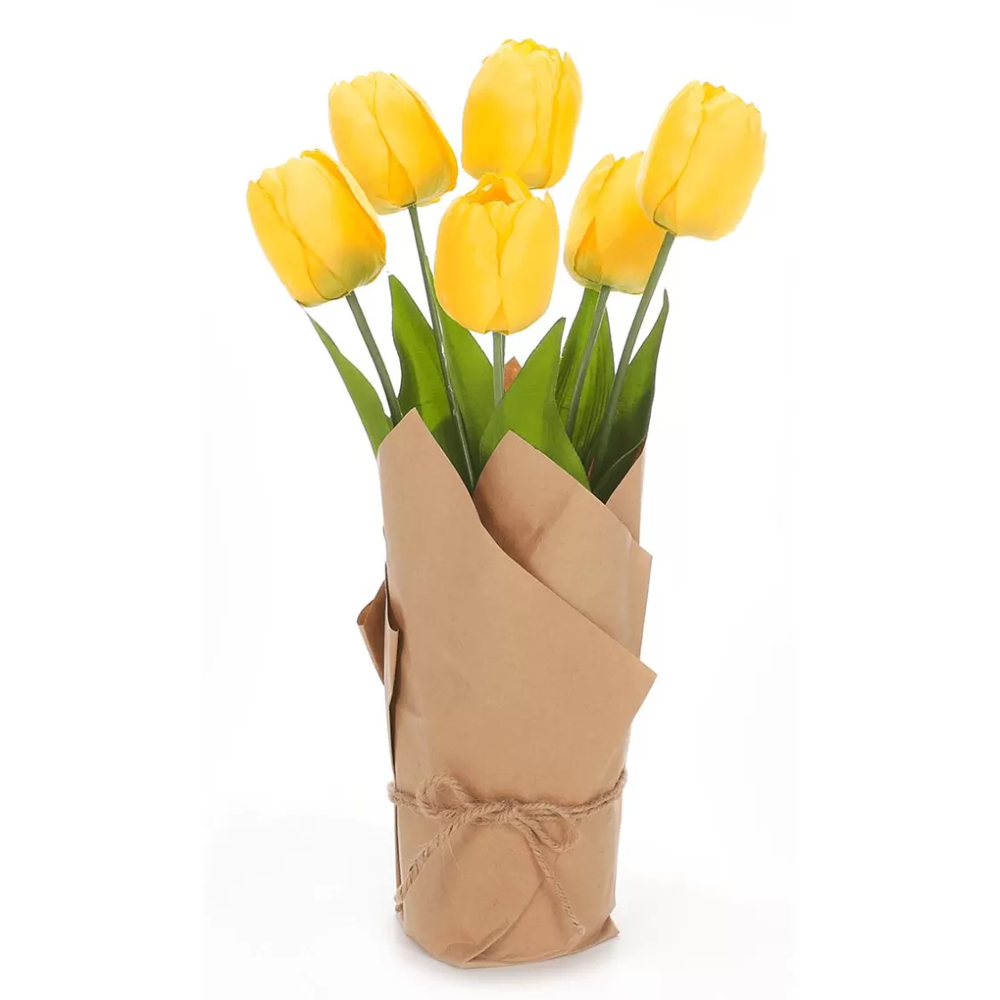 Decoración De Primavera | Flores Artificiales>DecoWoerner Tulipanes Artificiales Envueltos En Papel amarillo