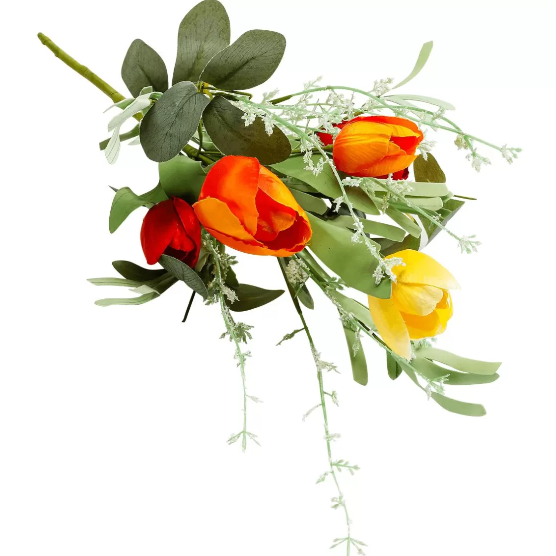 Decoración De Primavera | Flores Artificiales>DecoWoerner Tulipán Artificial Ramo De Salvia Verde Anaranjado 30 X 12 X 43 Cm (ancho X Largo X Alto) rojo