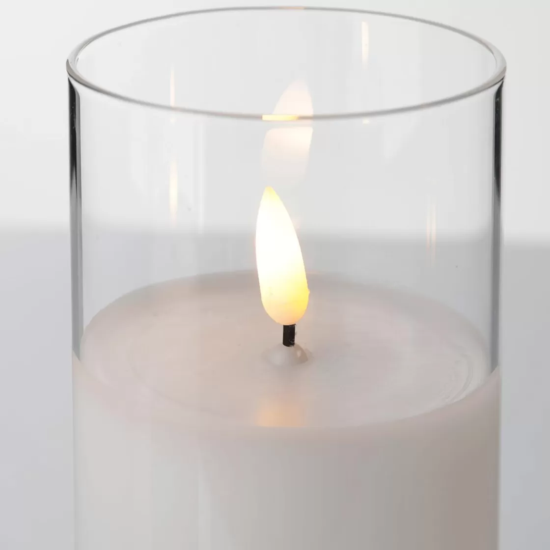 Figuras De Navidad>DecoWoerner Vela De Cera LED En Vidrio Transparente 7,5 X 12,5 Cm blanco