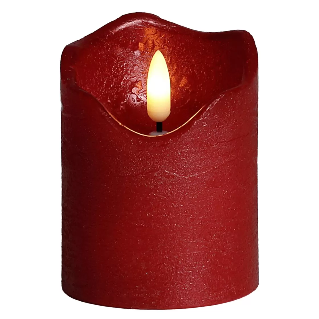 Luz Decorativa>DecoWoerner Vela De Cera LED Roja 7,5 Cm Ø, 10 Cm De Altura rojo