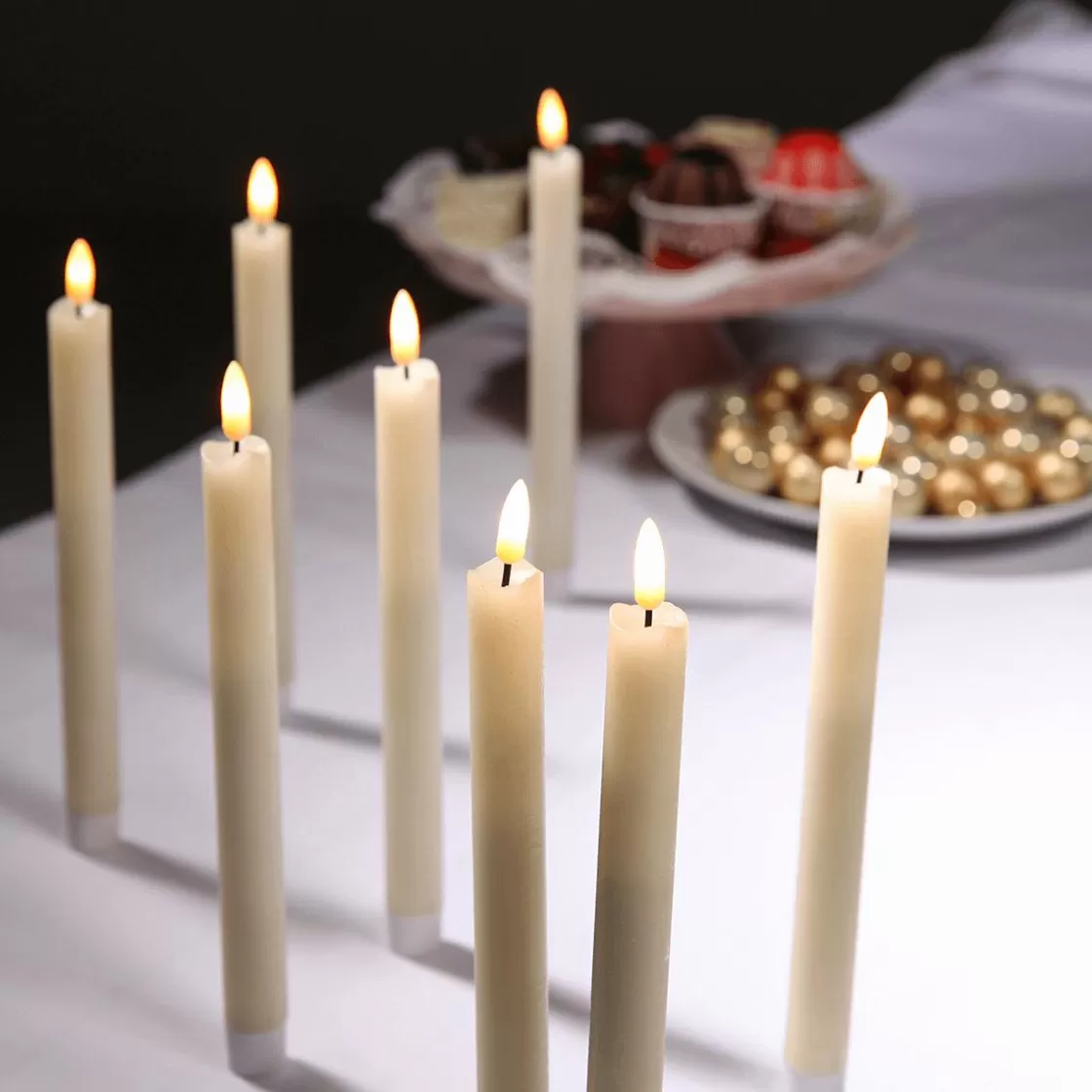 Luz Decorativa>DecoWoerner Velas De Cera LED-LED 24 Cm, Conjunto De 2 Piezas blanco