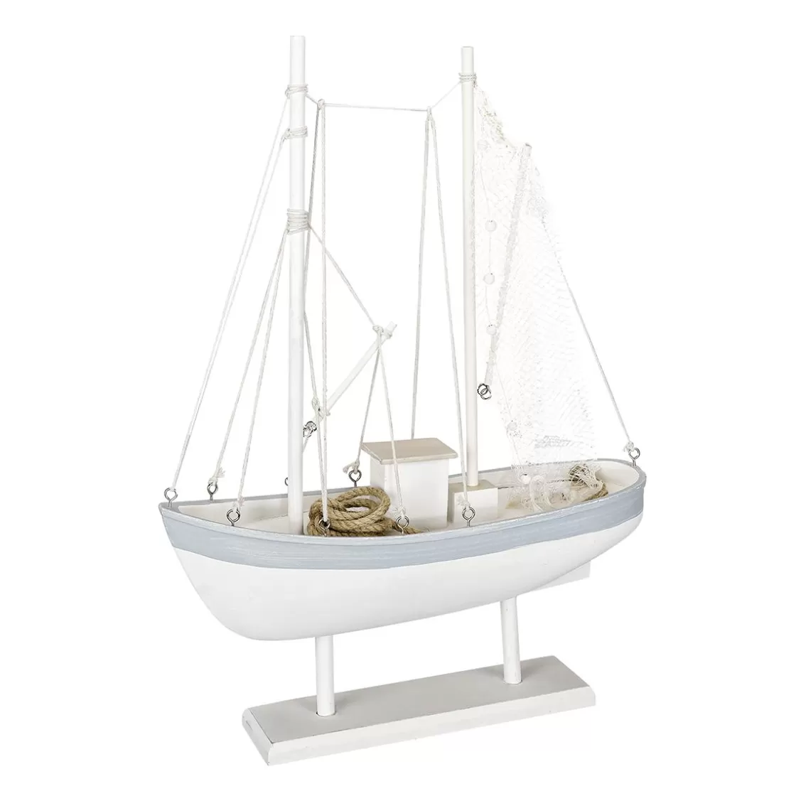 Decoración De Verano>DecoWoerner Velero De Madera 60 Cm X 43 Cm X 14 Cm blanco