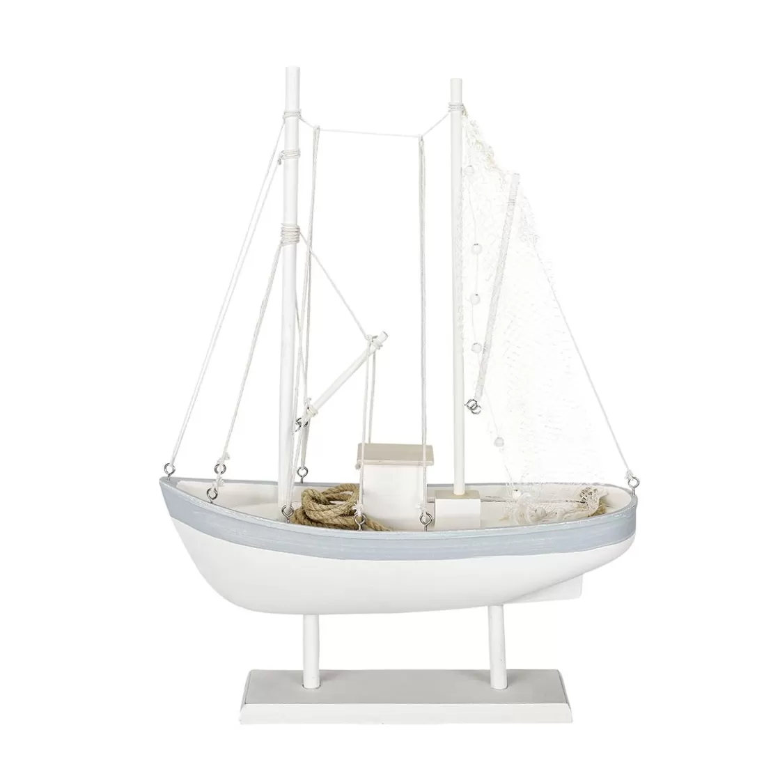 Decoración De Verano>DecoWoerner Velero De Madera 60 Cm X 43 Cm X 14 Cm blanco