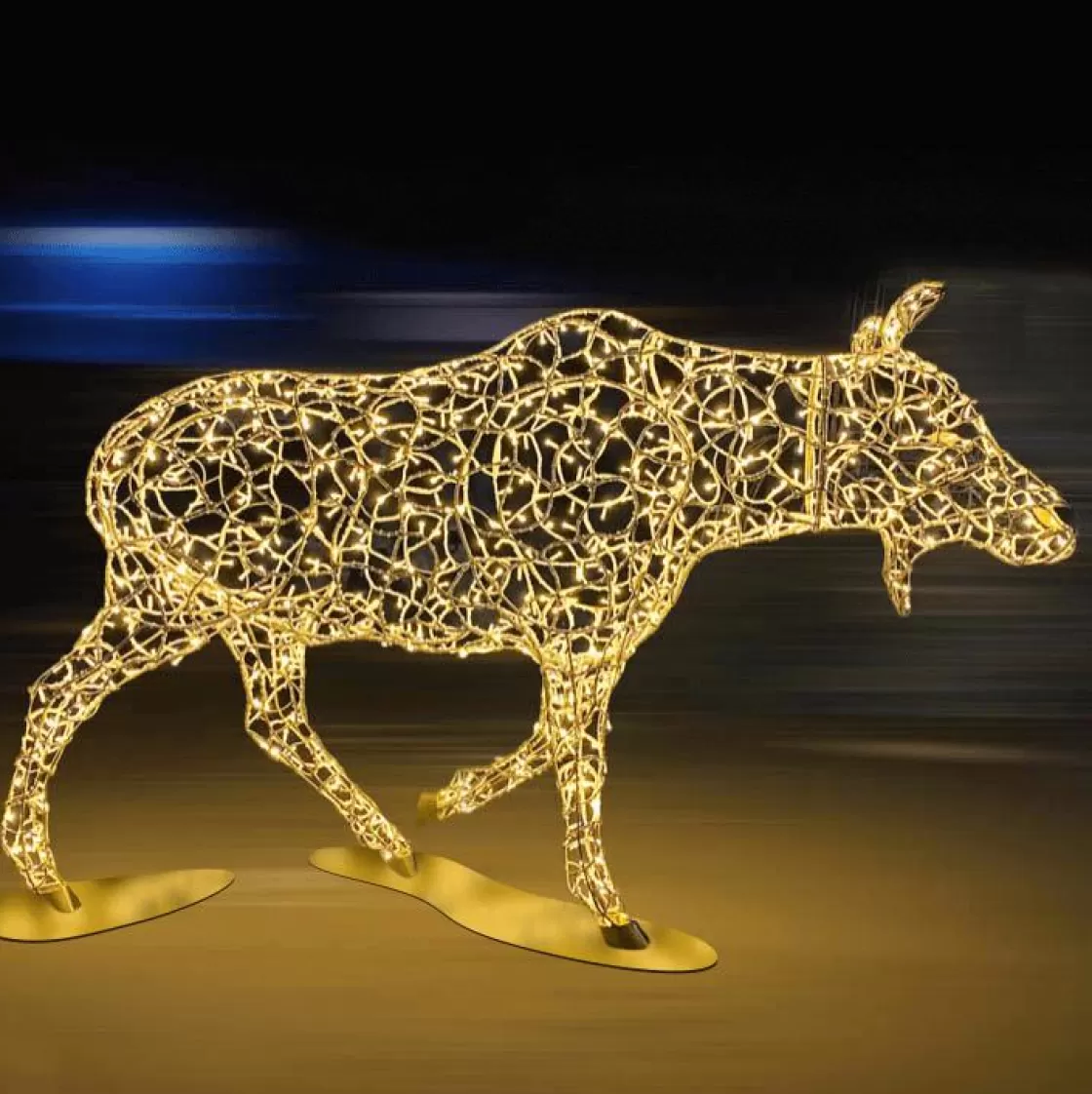 Luz Decorativa | Decoración De Animales>DecoWoerner XXL LED Cálido Alce Vaca Para Exterior 305 Cm plata