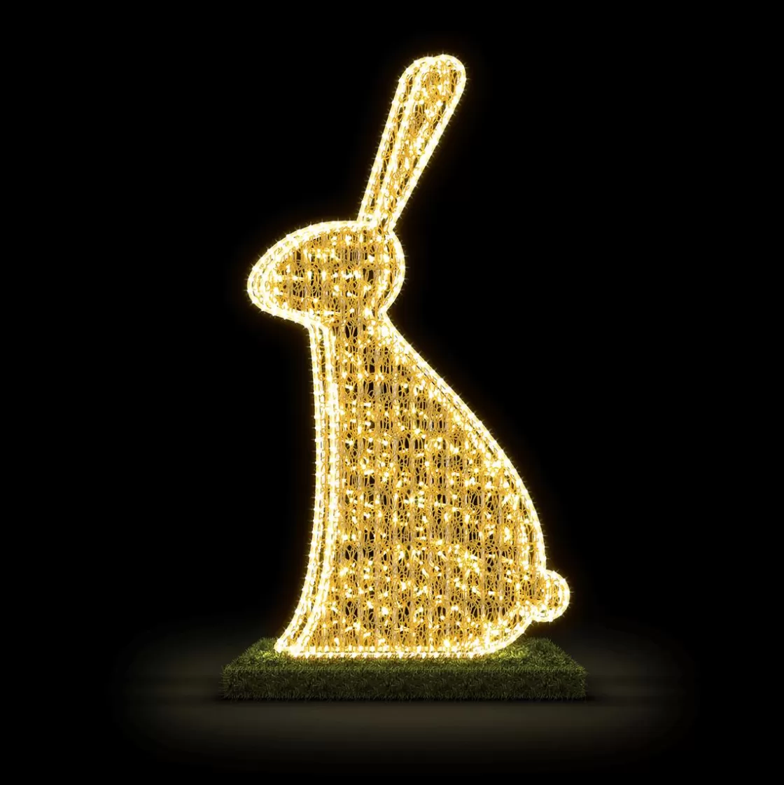 Luz Decorativa | Decoración De Animales>DecoWoerner XXL LED Conejito Cálido Sentado 155 Cm plata