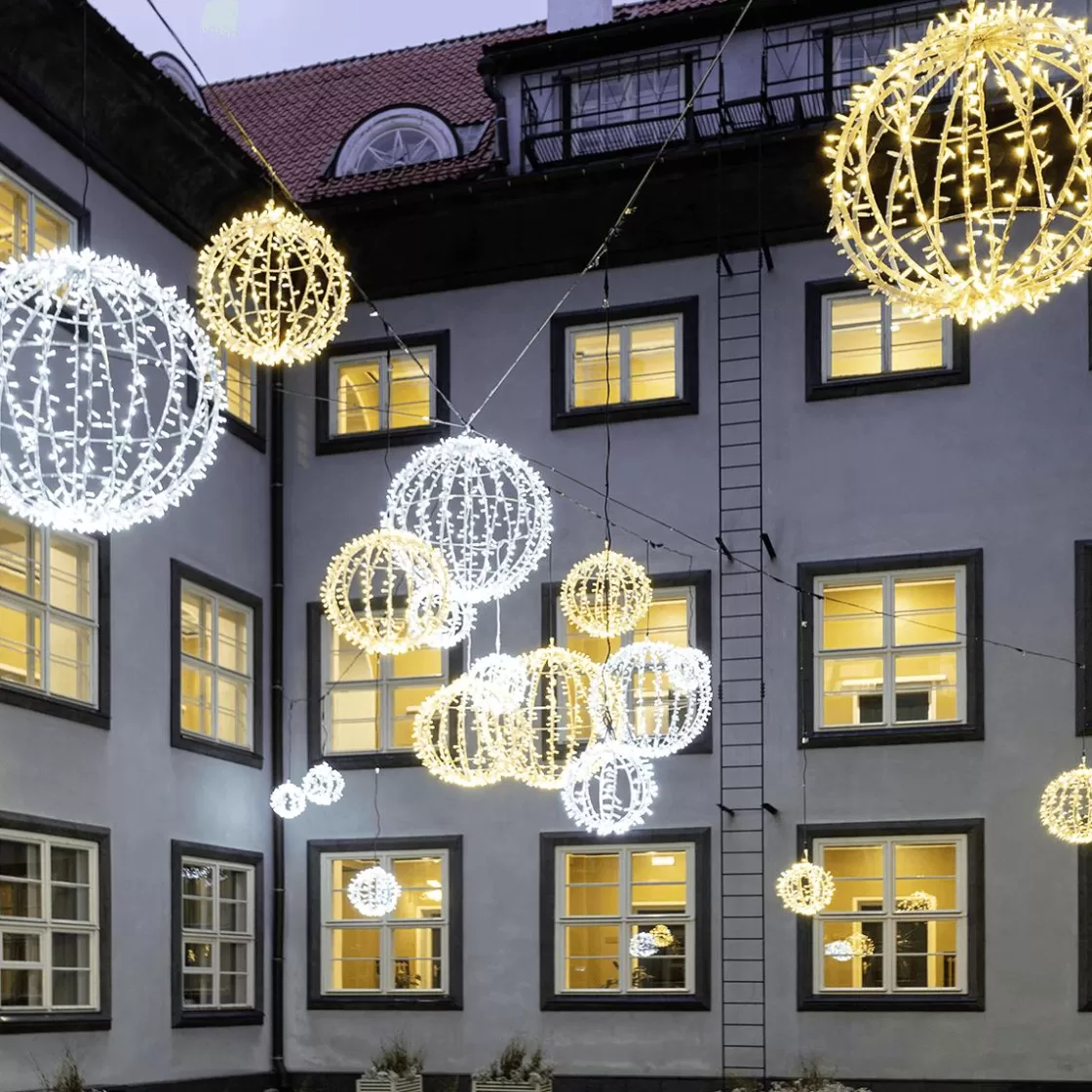 Luz Decorativa>DecoWoerner XXL LED Esfera Fría Objeto Luminoso Para Exterior 120 Cm Ø plata
